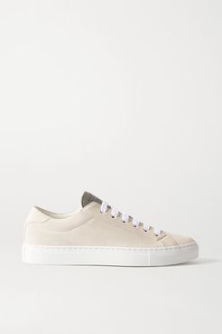 Bead-embellished Suede Sneakers - Off-white