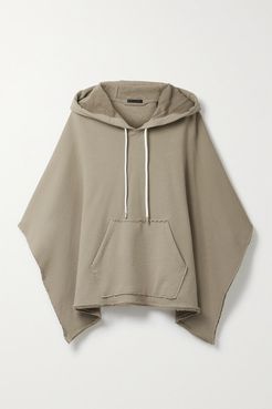 French Cotton-terry Hooded Poncho - Sand