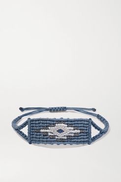Evil Eye Woven Cord, Diamond And Sapphire Bracelet - Blue