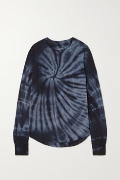 Warm Up Tie-dyed Stretch-modal Sweatshirt - Navy