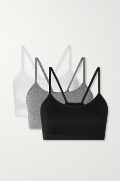 Loren Set Of Three Stretch Sports Bras - Black