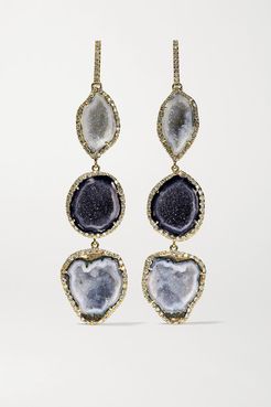 18-karat Gold, Geode And Diamond Earrings