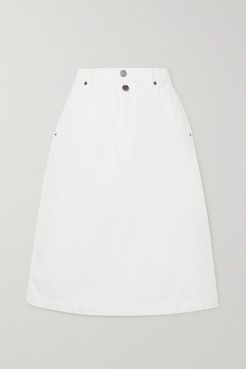 Mosaic Denim Skirt - White