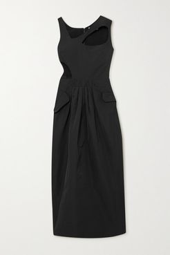 Norina Cutout Taffeta Maxi Dress - Black