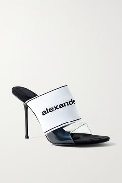 Sienna Logo-jacquard Stretch-knit And Pvc Mules - White