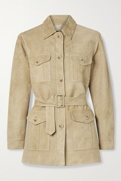 Fran Belted Suede Jacket - Sand