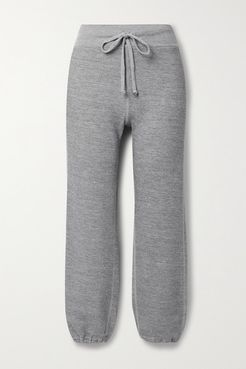 La Cotton-blend Jersey Track Pants - Gray