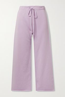 Kiki Cropped Cotton-jersey Track Pants - Lavender