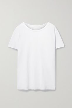 Brady Distressed Cotton-jersey T-shirt - White