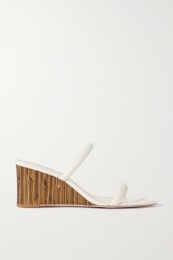 Eva Leather Wedge Sandals - Off-white