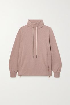 Atlas Zip-detailed Mélange Cotton-blend Jersey Sweatshirt - Pink