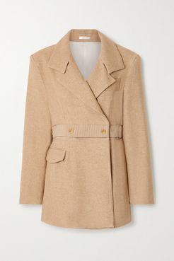 Net Sustain Convertible Double-breasted Twill Blazer - Sand