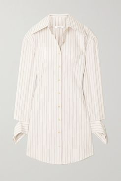 Net Sustain Striped Cotton-poplin Shirt Dress - Ivory