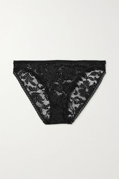 Auburn Stretch-leavers Lace Briefs - Black