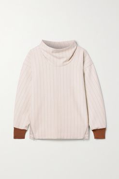 Striped Woven Sweatshirt - Ecru