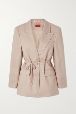 Arbor Belted Linen-blend Twill Blazer - Sand