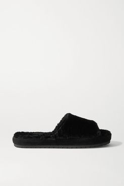 Kalina Shearling Slides - Black