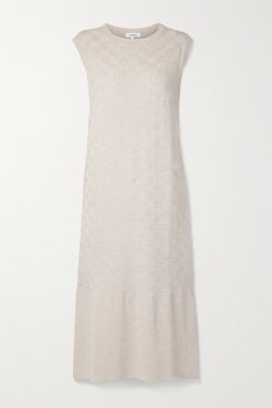 Textured Wool-blend Midi Dress - Ivory