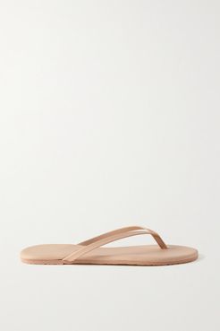 Lily Vegan Matte-leather Flip Flops - Beige