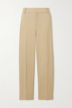 Wool-blend Twill Straight-leg Pants - Sand