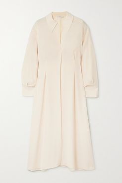 Crepe Midi Shirt Dress - Ivory