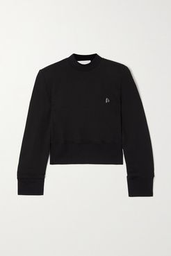 Kenna Appliquéd Cotton-jersey Sweatshirt - Black
