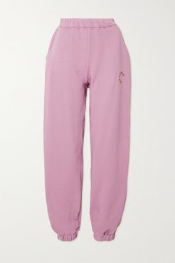 Peggy Printed Cotton-jersey Track Pants - Lilac