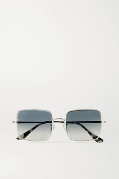 1971 Square-frame Silver-tone And Acetate Sunglasses