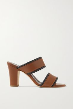 Arpaga Two-tone Leather Mules - Brown