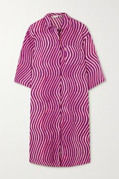 Dorali Tie-dyed Cotton-poplin Shirt Dress - Fuchsia