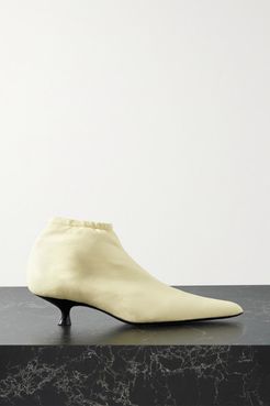 Volos Leather Ankle Boots - Cream