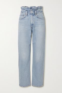 Net Sustain Organic High-rise Straight-leg Jeans - Mid denim