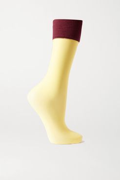 Two-tone 20 Denier Socks - Lime green