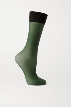 Two-tone 20 Denier Socks - Green