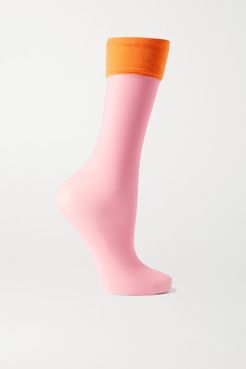 Two-tone 20 Denier Socks - Pink