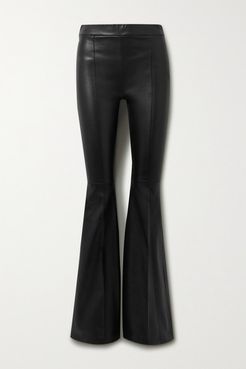 Leather Flared Pants - Black