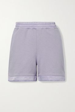 Edgar Satin-trimmed Cotton-jersey Shorts - Lilac