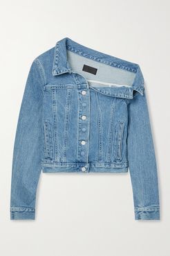 Rebecca Off-the-shoulder Denim Jacket - Blue