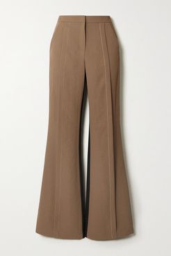 Saatchi Two-tone Twill Flared Pants - Brown