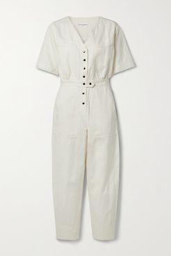 Zeolight Linen And Cotton-blend Twill Jumpsuit - Cream