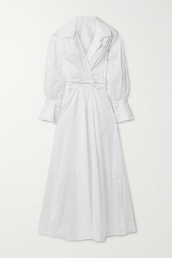 Alex Cutout Cotton-blend Poplin Midi Shirt Dress - White