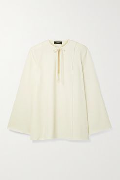 Tie-neck Crepe Blouse - Ivory