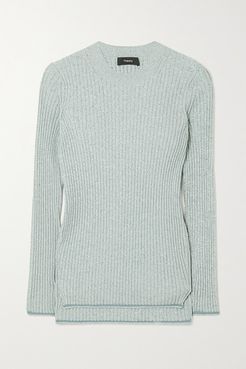 Mouline Ribbed-knit Sweater - Blue