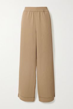 Piqué Straight-leg Pants - Light brown