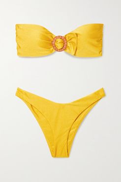 Brighton Embellished Bandeau Bikini - Yellow