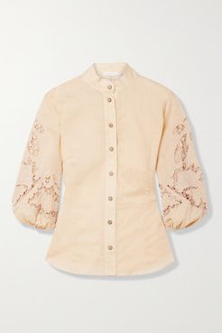 Brighton Broderie Anglaise Cotton Blouse - Taupe