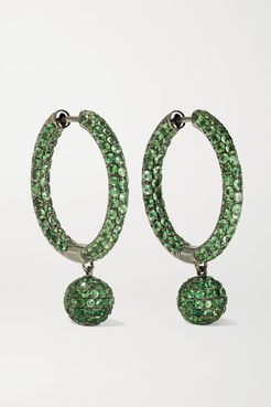 18-karat Blackened White Gold Tsavorite Earrings