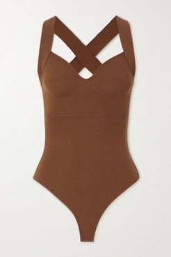 Stretch-knit Bodysuit - Brown