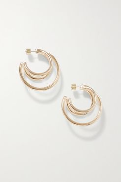 Triple Lilly Gold-plated Hoop Earrings