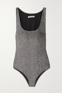 Saturn Metallic Stretch-knit Bodysuit - Silver